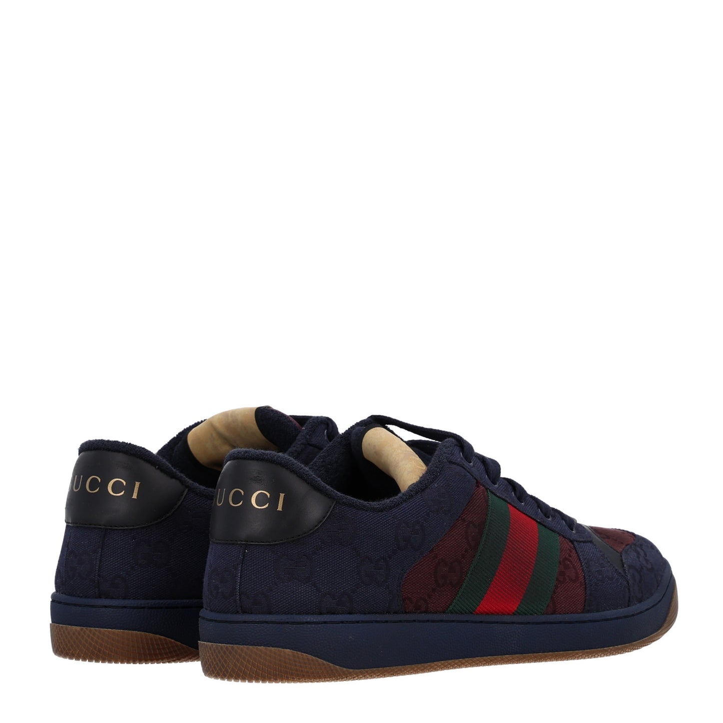 New Canvas GG Web Mens Screener Sneakers 8 Burgundy Navy