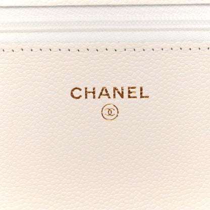 Chanel Caviar Quilted Wallet On Chain WOC White 6 of 11
