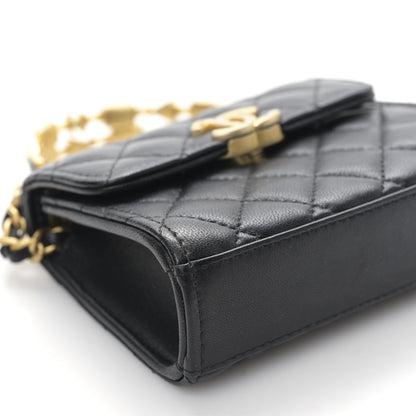 Chanel Lambskin Enamel Quilted Mini Top Handle Flap Black 8 of 9