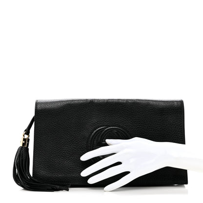 Gucci Pebbled Calfskin Medium Soho Clutch Black 3 of 11