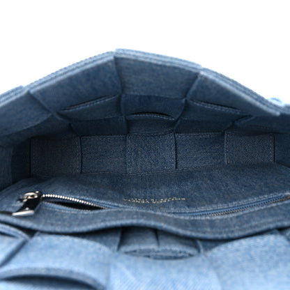 Bottega Veneta Denim Maxi Intrecciato Cassette Crossbody Bag Blue 5 of 10