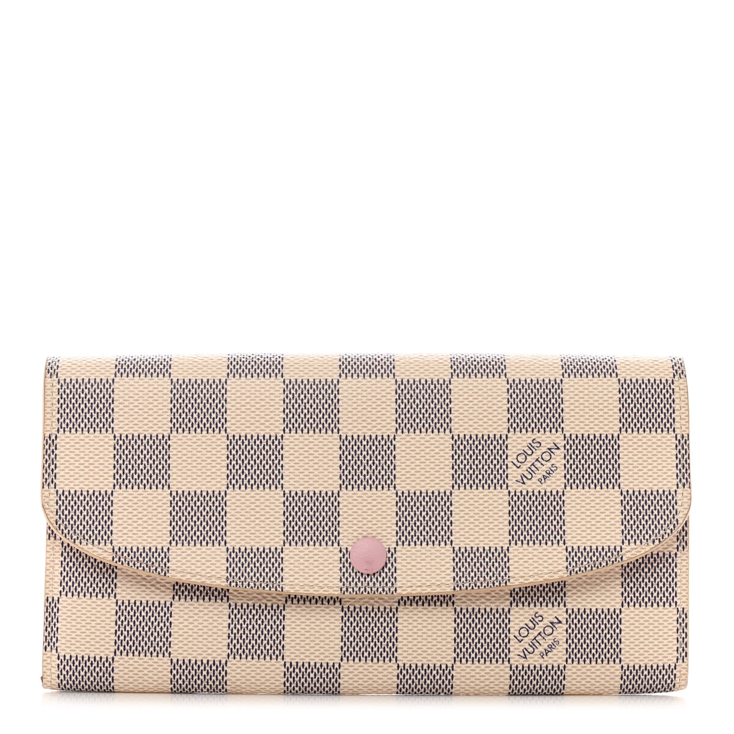 Louis Vuitton Damier Azur Emilie Wallet Rose Ballerine 1 of 7