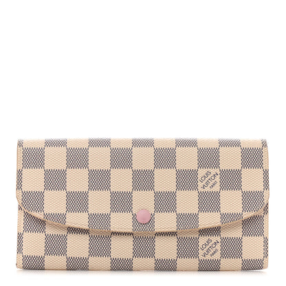 Louis Vuitton Damier Azur Emilie Wallet Rose Ballerine 1 of 7