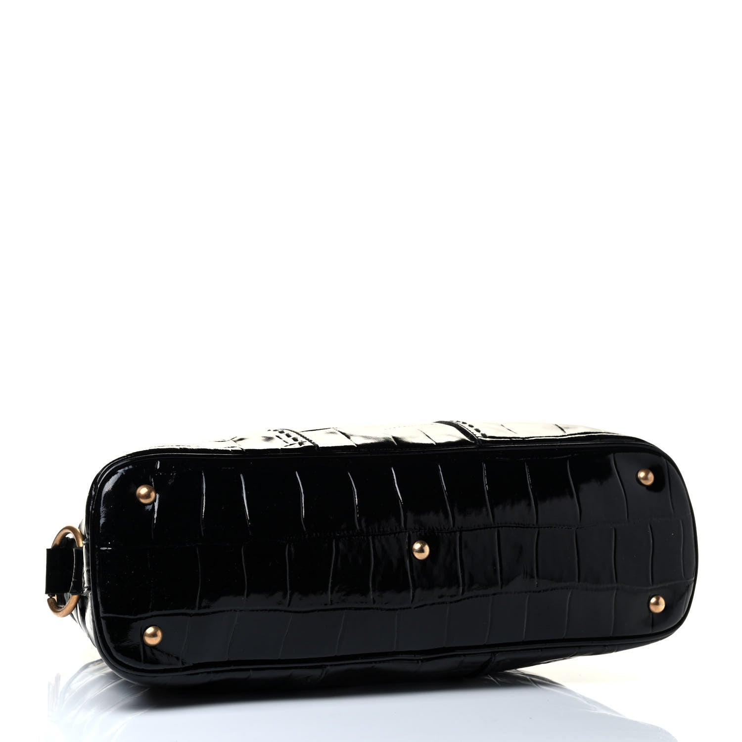Saint Laurent Crocodile Embossed Patent Large Muse Black 6 of 8