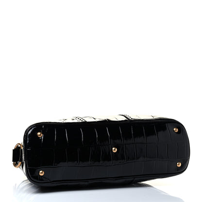 Saint Laurent Crocodile Embossed Patent Large Muse Black 6 of 8