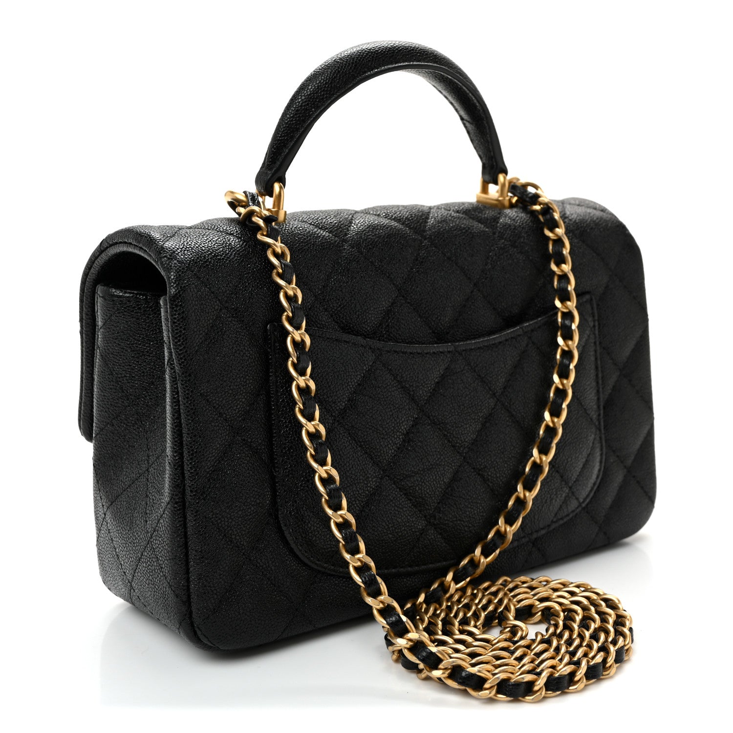 Chanel Caviar Quilted Mini Top Handle Rectangular Flap Black 3 of 10