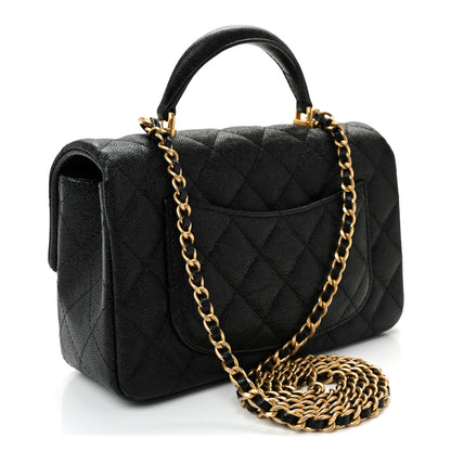 Chanel Caviar Quilted Mini Top Handle Rectangular Flap Black 3 of 10