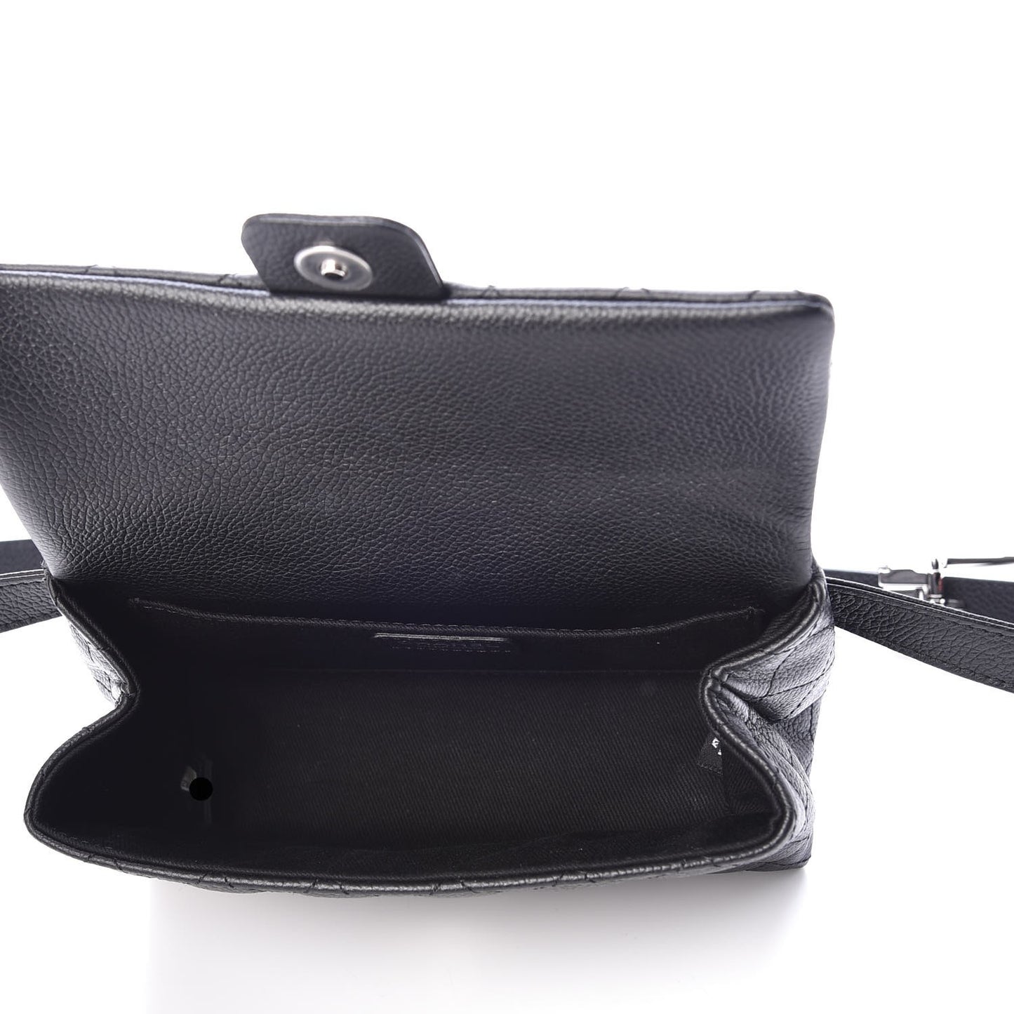 Grained Calfskin Quilted 2.55 Reissue Flap Belt Bag Clutch Black