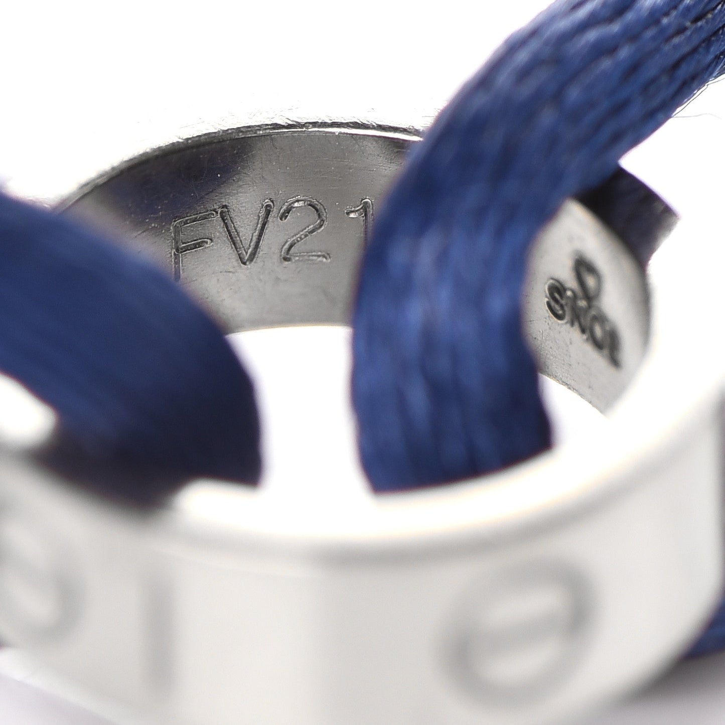 18K White Gold Charity LOVE Adjustable Cord Bracelet Royal Blue