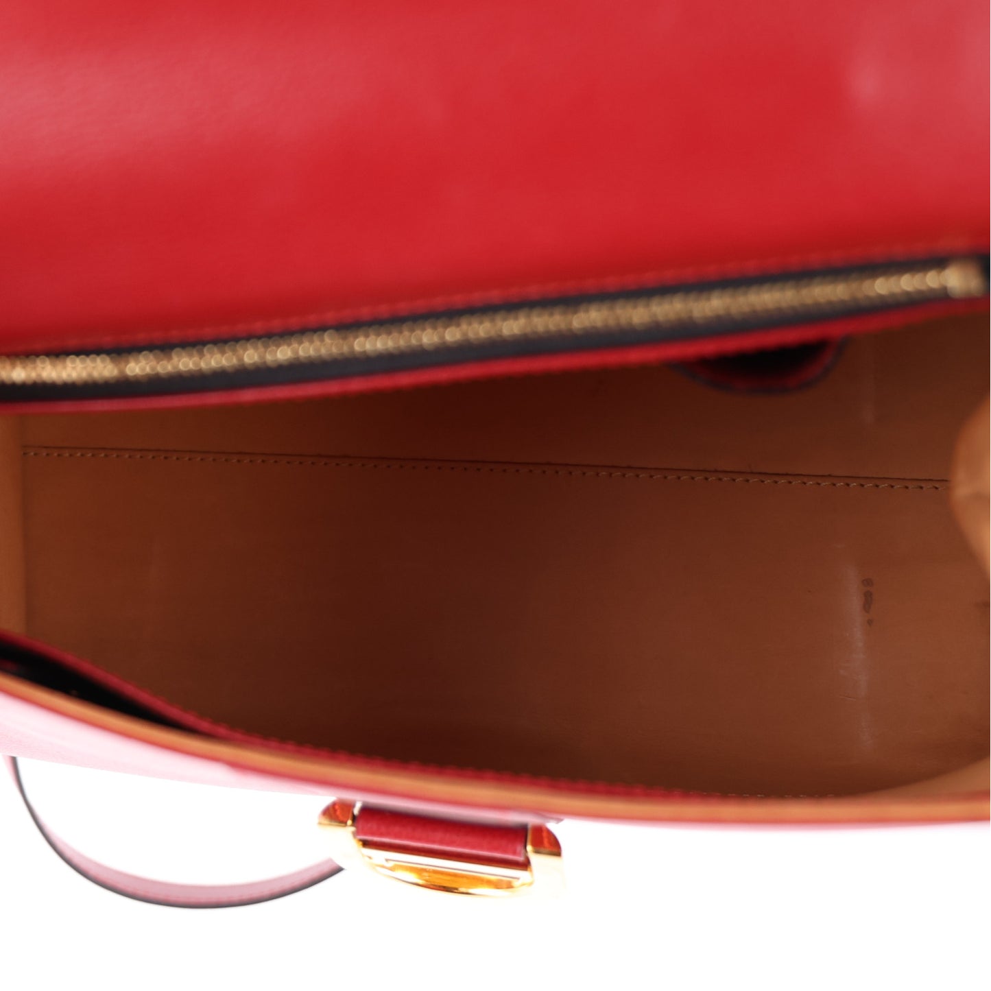 Grained Calfskin MM Brillant Satchel Red