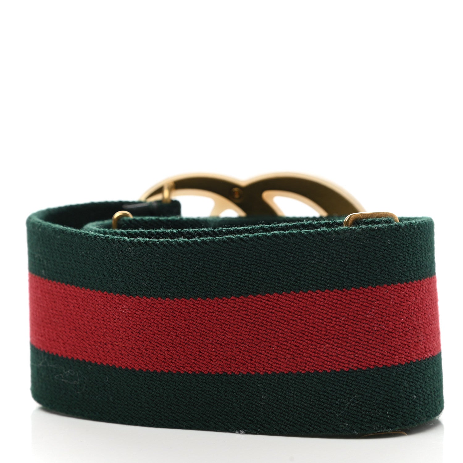 Gucci Web Elastic Plexiglass GG Marmont Belt 75 30 Red Green 2 of 4