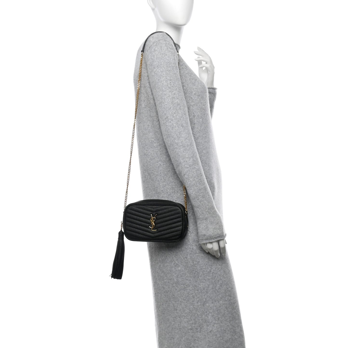 Grain De Poudre Matelasse Monogram Mini Lou Camera Bag Black