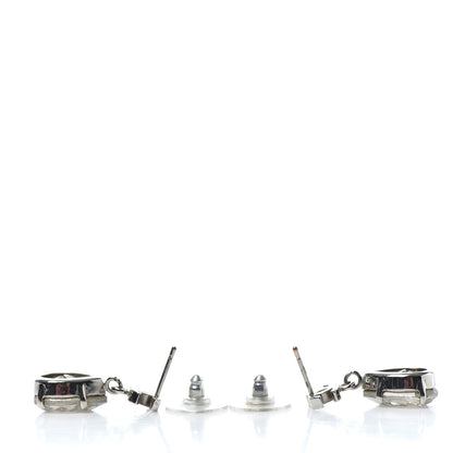 Chanel Crystal CC Drop Earrings Silver 3 of 4