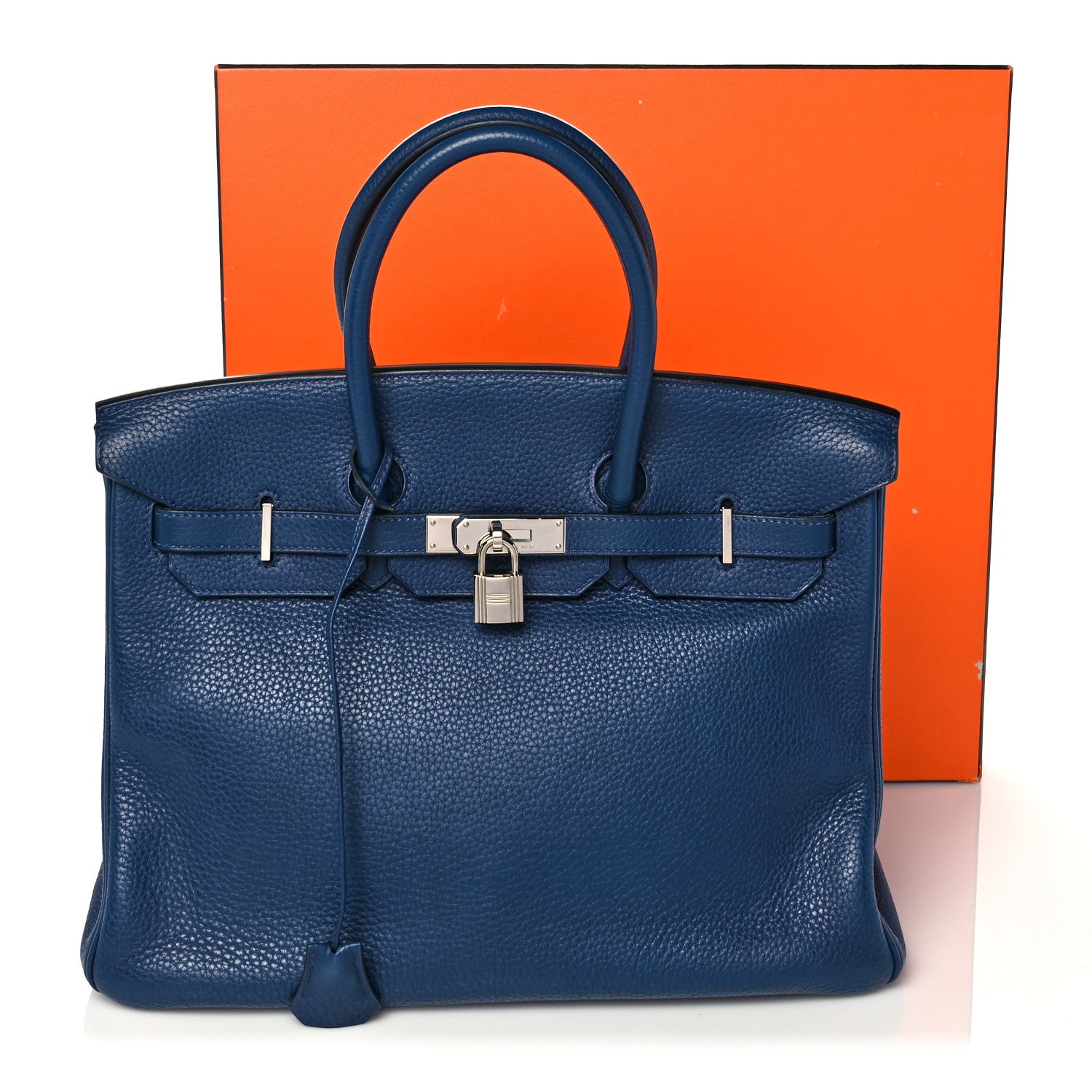 Hermes Taurillon Clemence Birkin 35 Bleu Brighton 10 of 10