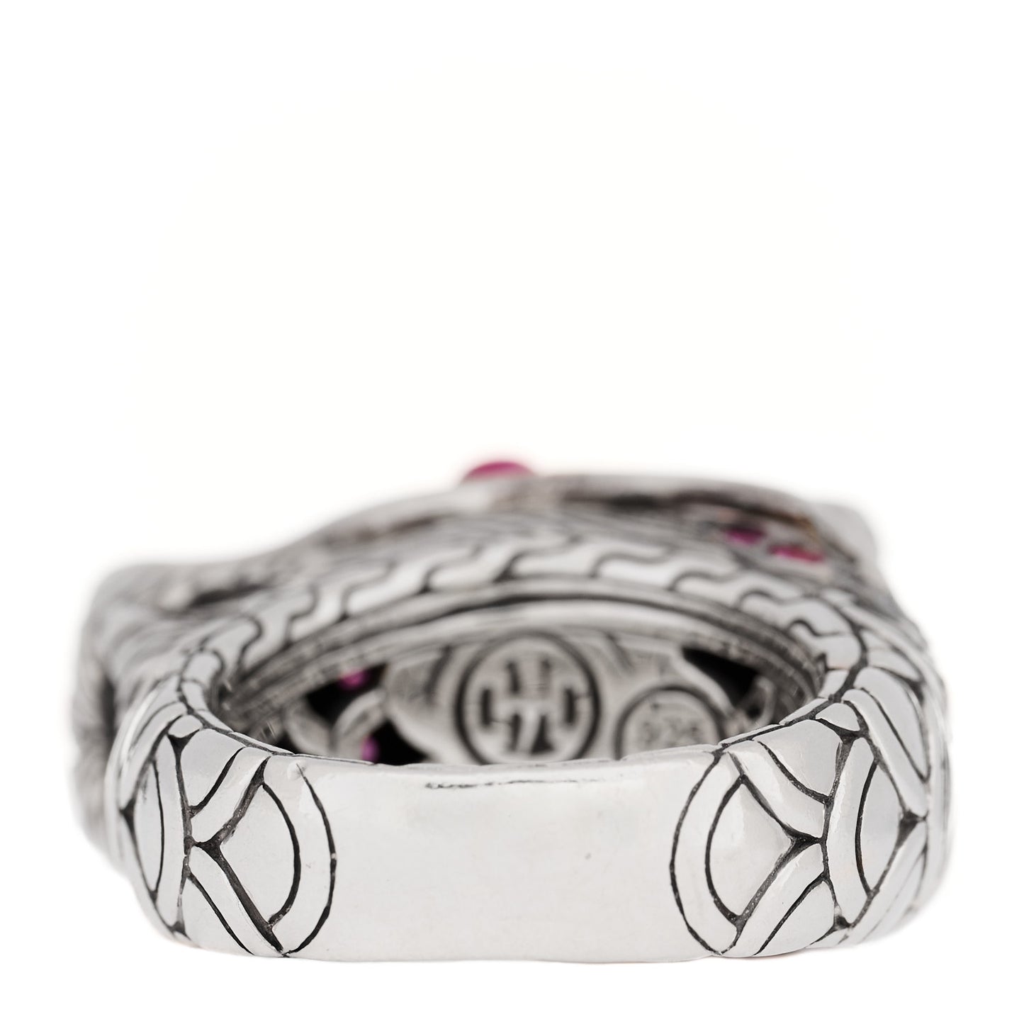 Sterling Silver Pink Sapphire Naga Dragon Ring 52 6