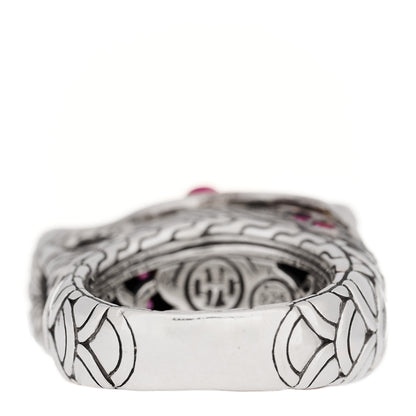 John Hardy Sterling Silver Pink Sapphire Naga Dragon Ring 52 6 4 of 6