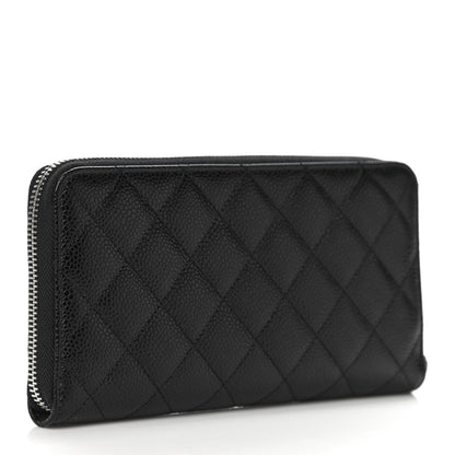Chanel Caviar Quilted Large Gusset Zip Around Wallet Black 3 of 12