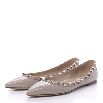 Valentino Garavani Patent Rockstud Ballerina Flats 37 Poudre 3 of 12