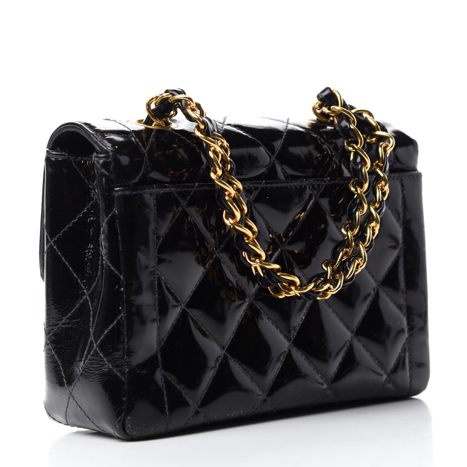 Chanel Patent Calfskin Quilted Mini Square Flap Black 3 of 11