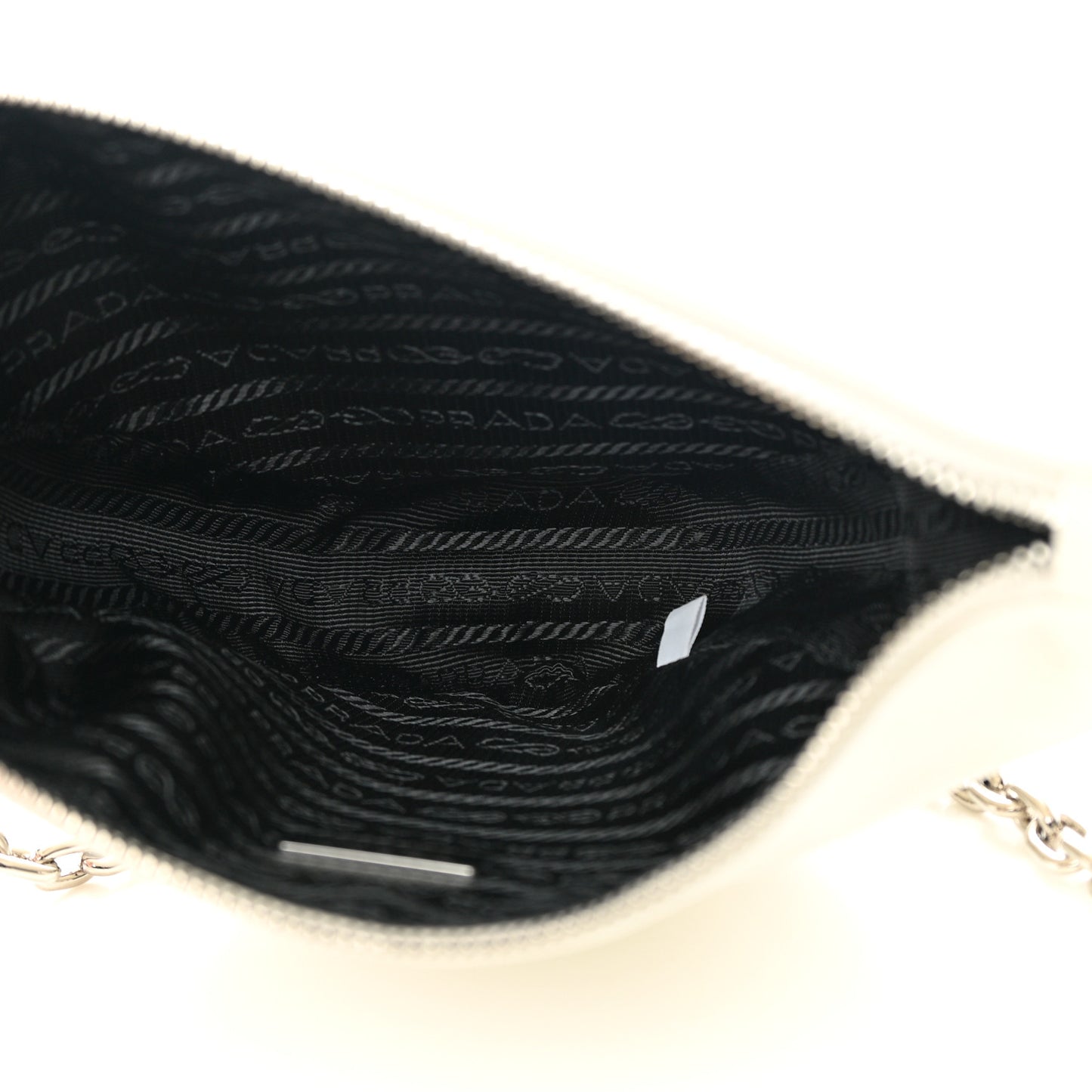 Grace Lux Triangle Logo Embossed Mini Triangle Bag White