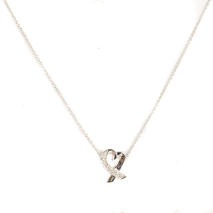 Tiffany 18K White Gold Diamond Paloma Picasso Loving Heart Necklace 1 of 6