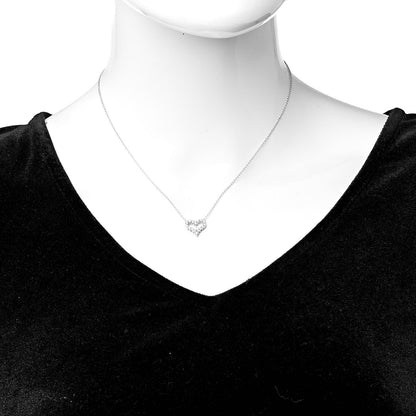 Tiffany Platinum Diamond Mini Heart Pendant Necklace 2 of 7