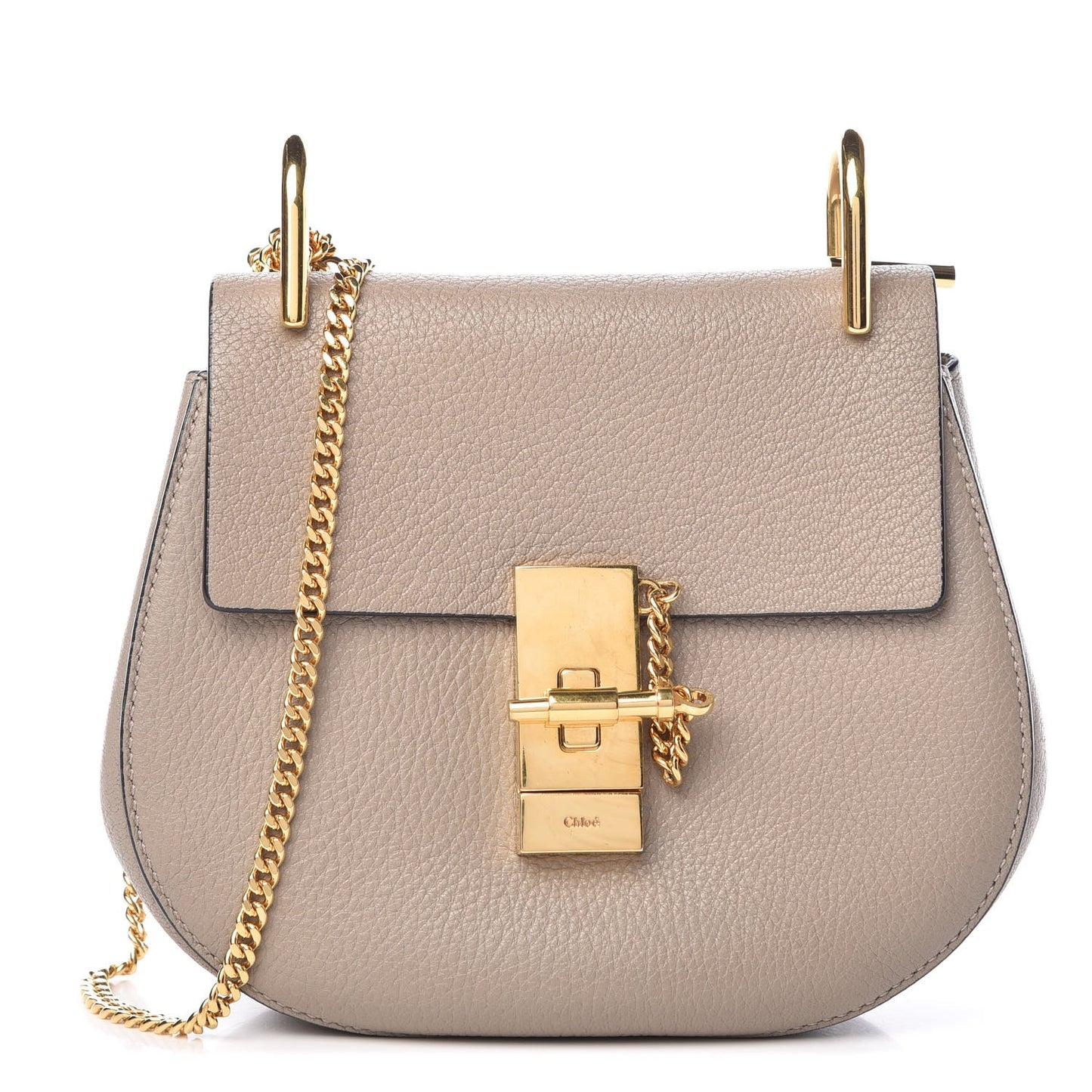 Grained Lambskin Mini Drew Shoulder Bag Motty Grey