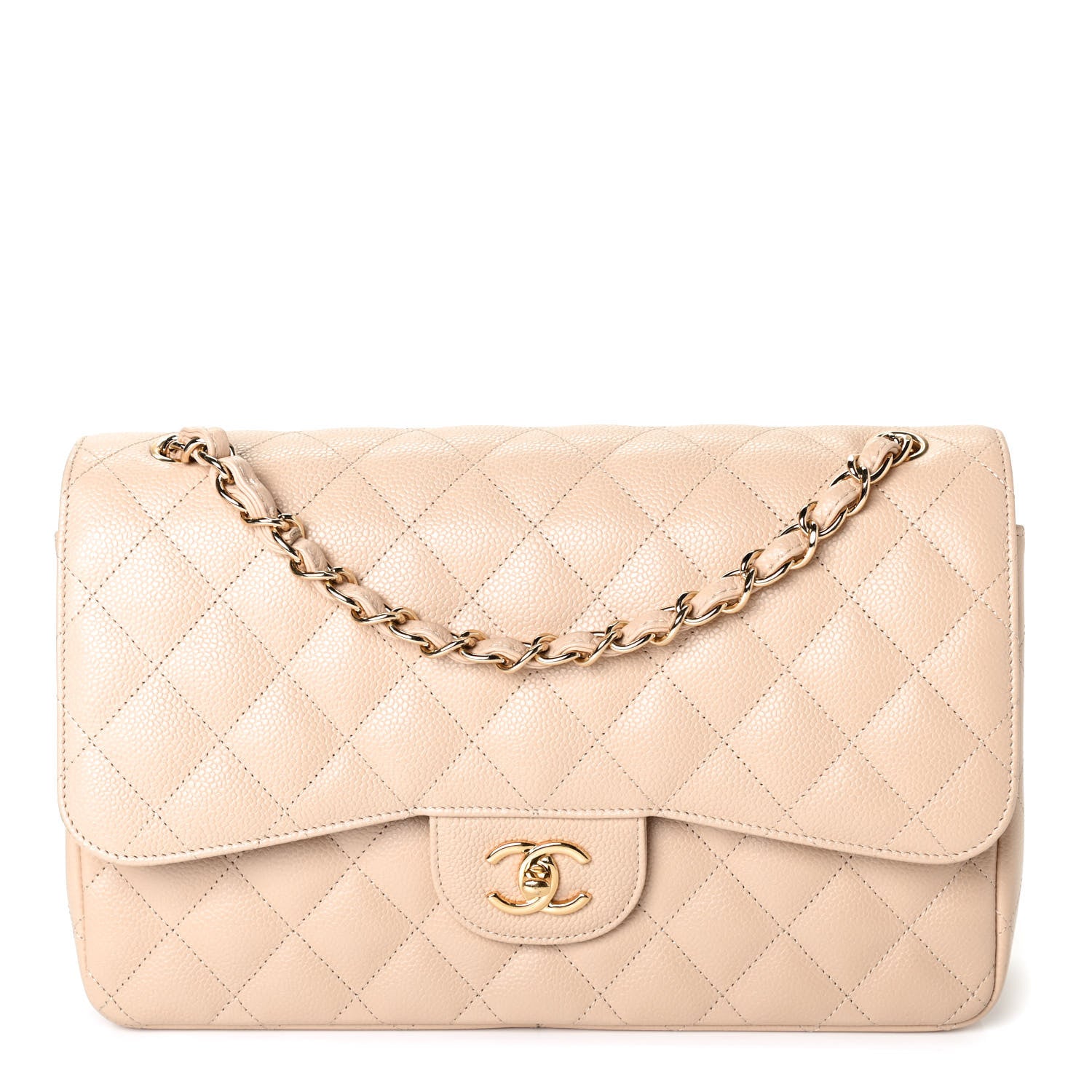 Chanel Caviar Quilted Jumbo Double Flap Beige Clair 1 of 4