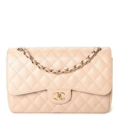Chanel Caviar Quilted Jumbo Double Flap Beige Clair 1 of 4