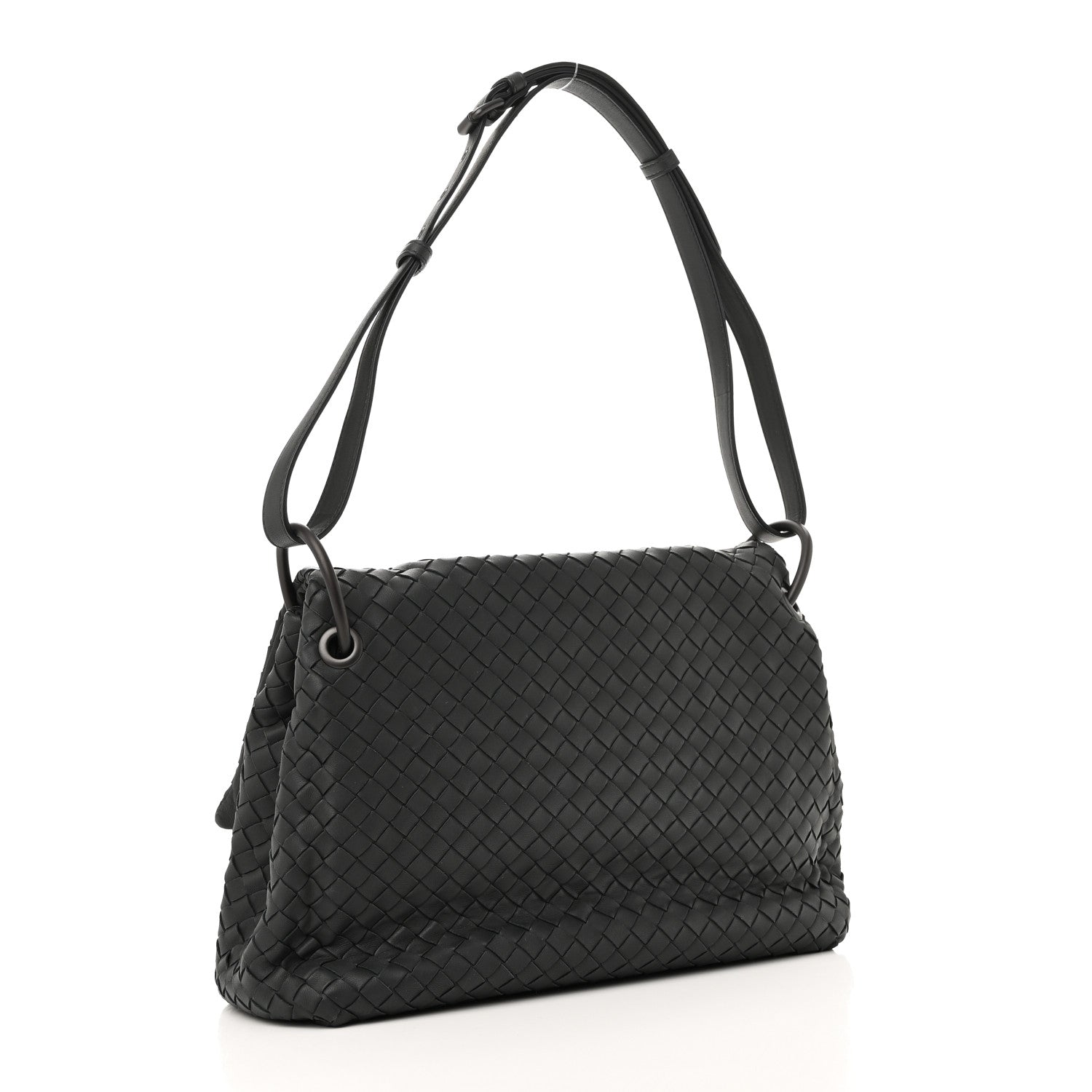 Bottega Veneta Nappa Intrecciato Flap Shoulder Bag Ebano 3 of 9