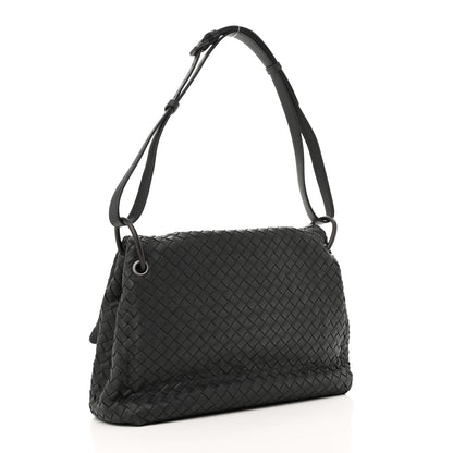 Bottega Veneta Nappa Intrecciato Flap Shoulder Bag Ebano 3 of 9