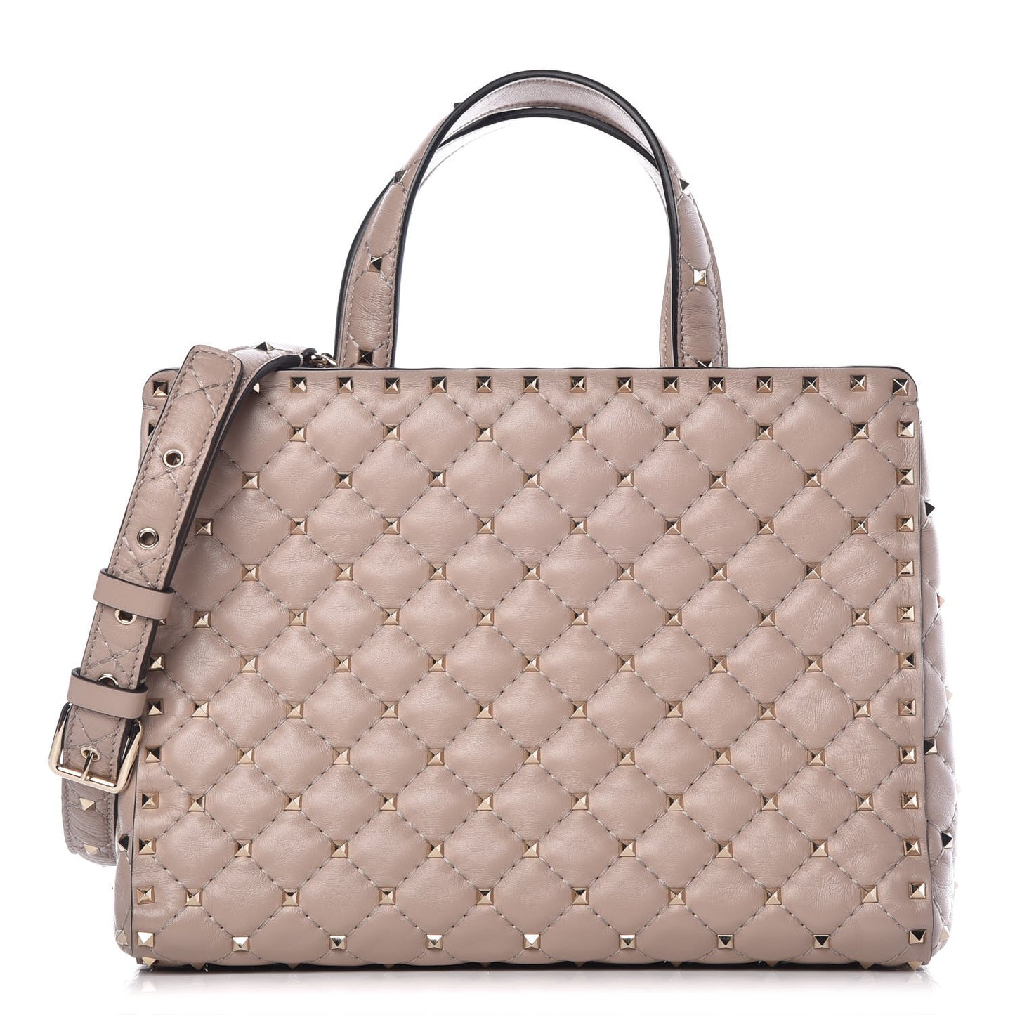 Nappa Rockstud Spike Tote Poudre