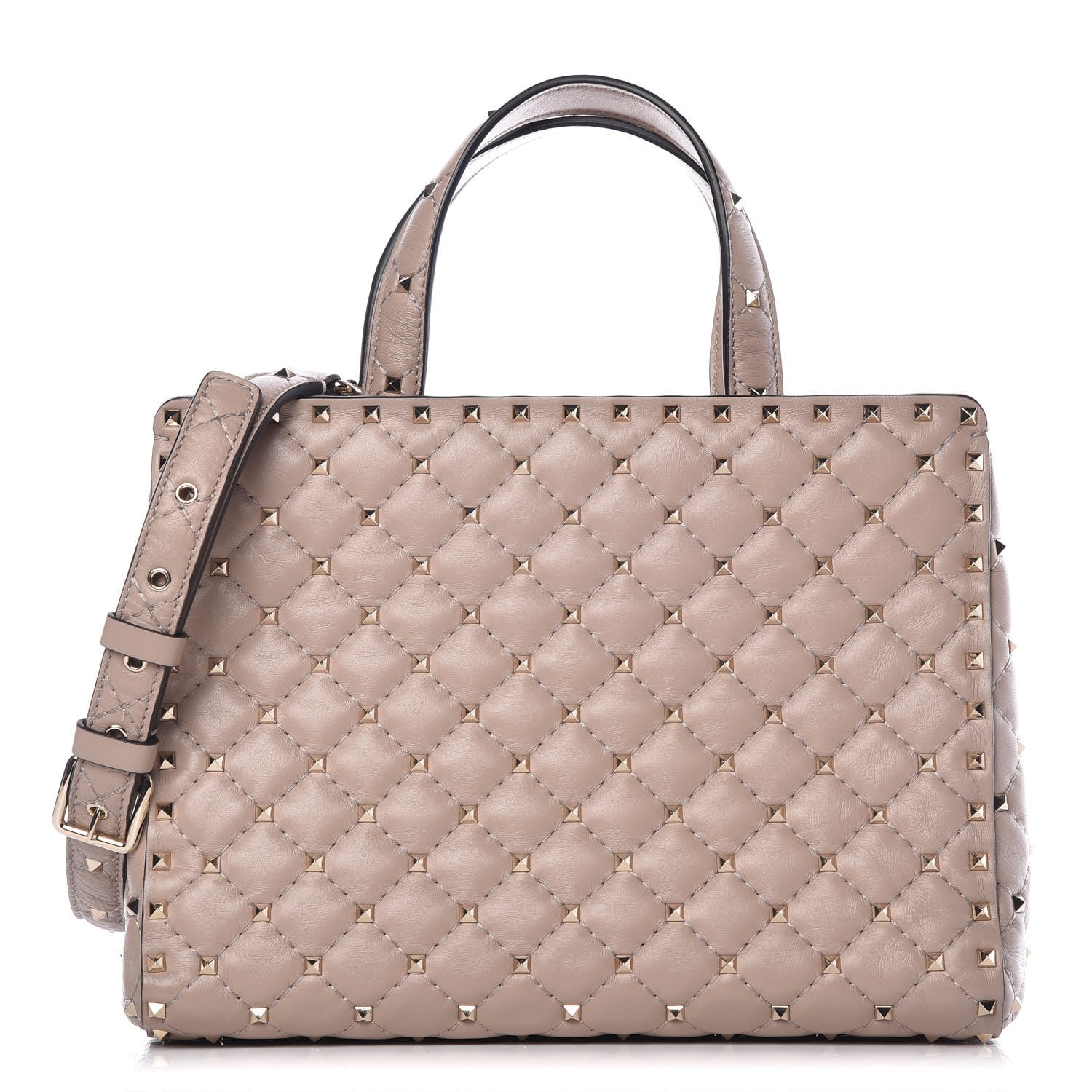 Valentino Garavani Nappa Rockstud Spike Tote Poudre 1 of 8