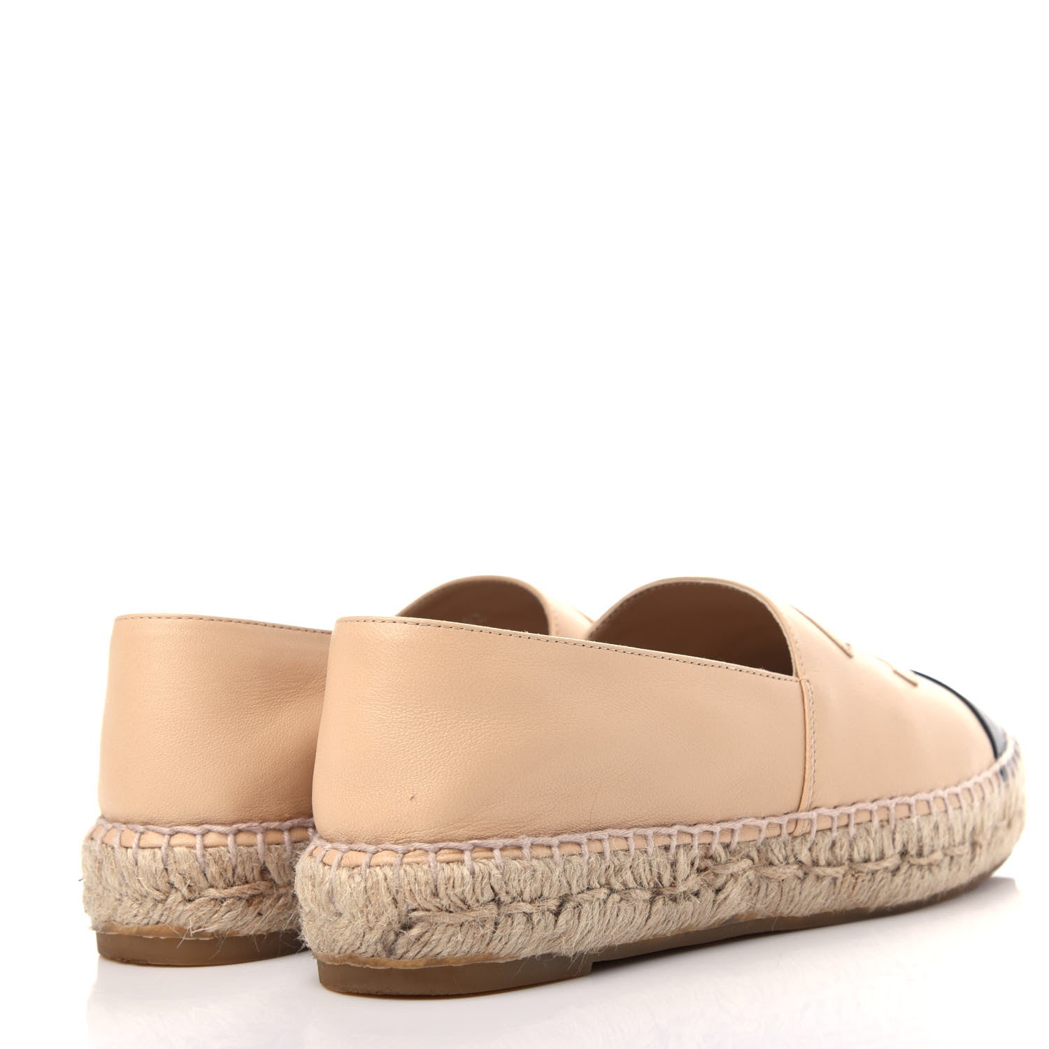 Chanel Lambskin CC Espadrilles 37 Beige Black 4 of 13