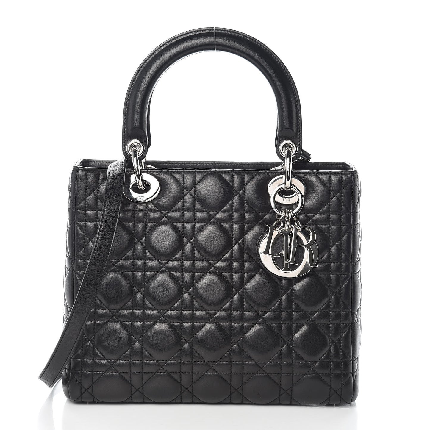 Lambskin Cannage Medium Lady Dior Black