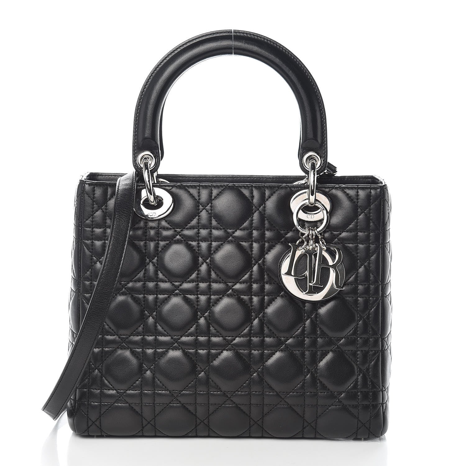 Christian Dior Lambskin Cannage Medium Lady Dior Black 1 of 9