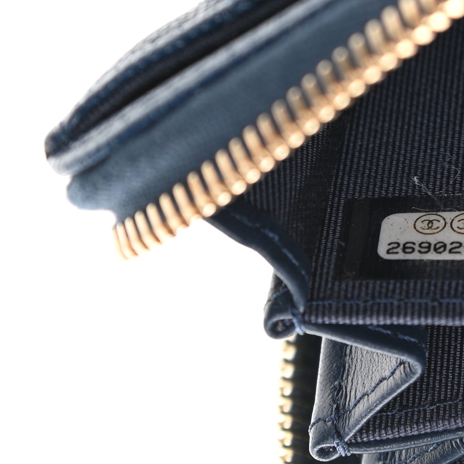 Chanel Caviar Quilted Zip Coin Purse Dark Blue 8 of 10