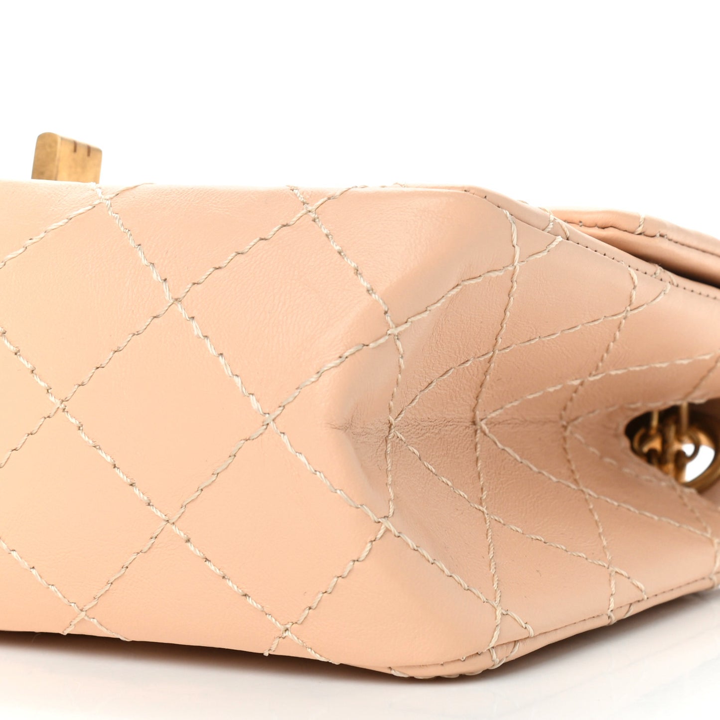 Aged Calfskin Quilted 2.55 Reissue Mini Flap Beige