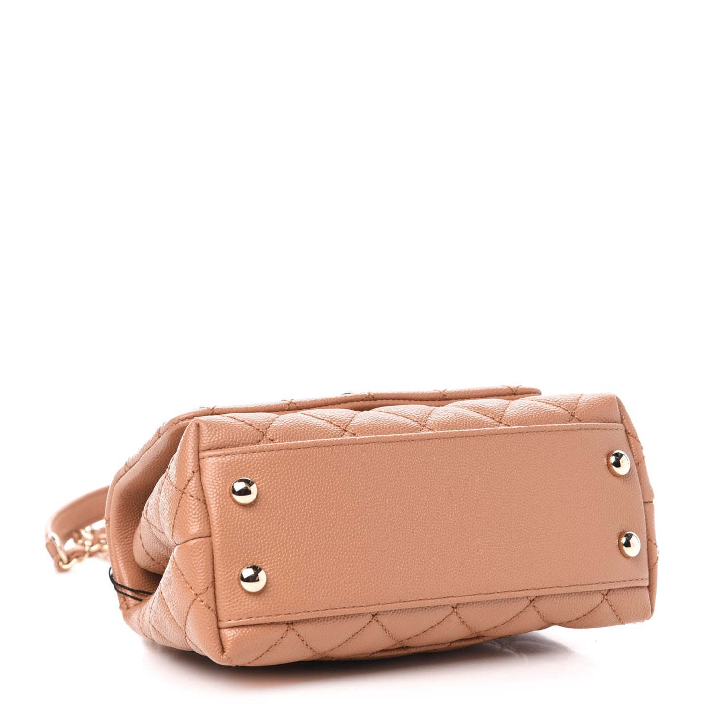 Caviar Lizard Embossed Quilted Extra Mini Coco Handle Flap Brown