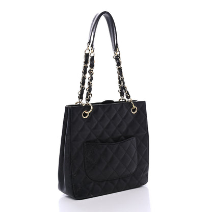 Chanel Caviar Quilted Petit Shopping Tote PST Black 2 of 4