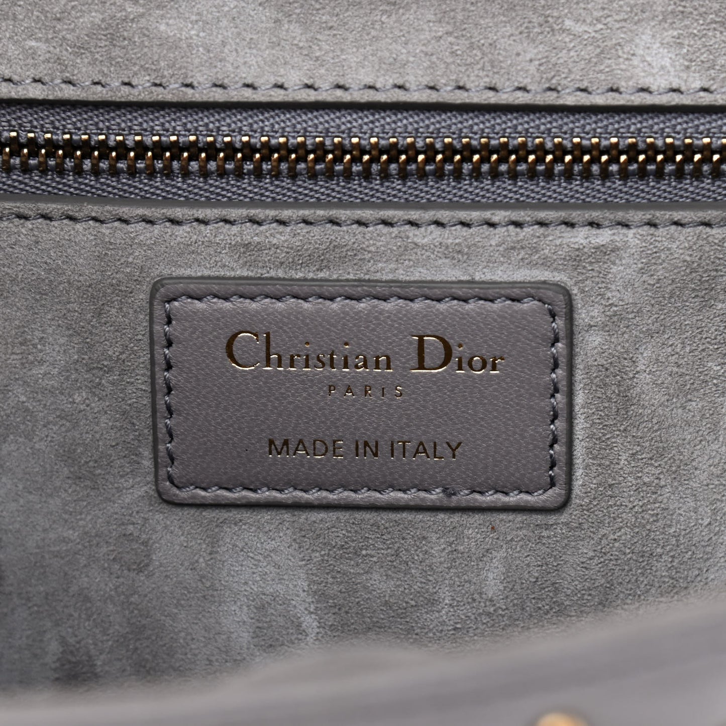Lambskin Cannage Studded Dioraddict Flap Bag Grey