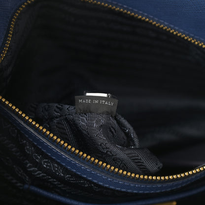 Prada Saffiano Lux Double Handle Shopping Tote Bluette 7 of 12