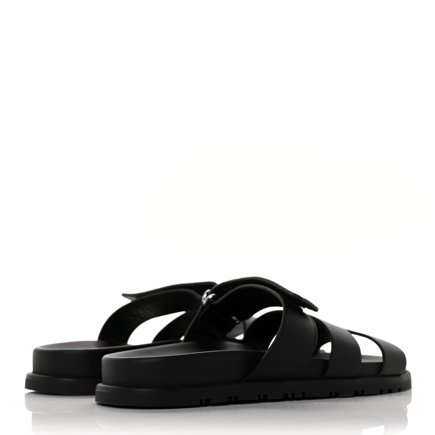 Hermes Calfskin Womens Chypre Sandals 38 Black 4 of 7