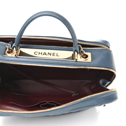 Chanel Lambskin Quilted Large Trendy CC Bowling Bag Blue 5 of 16