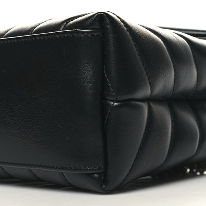 Saint Laurent Calfskin Y Quilted Monogram Small Loulou Chain Satchel Black 11 of 12