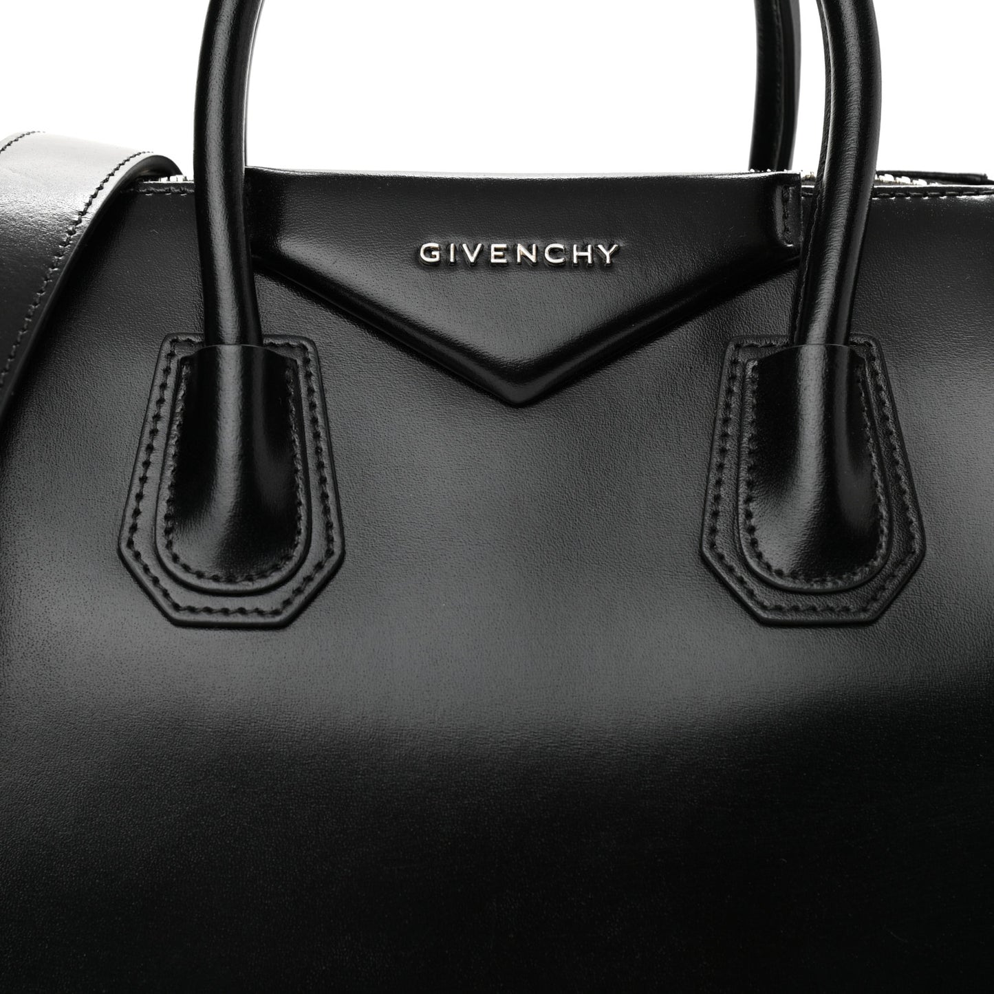 Shiny Lord Calfskin Small Antigona Black