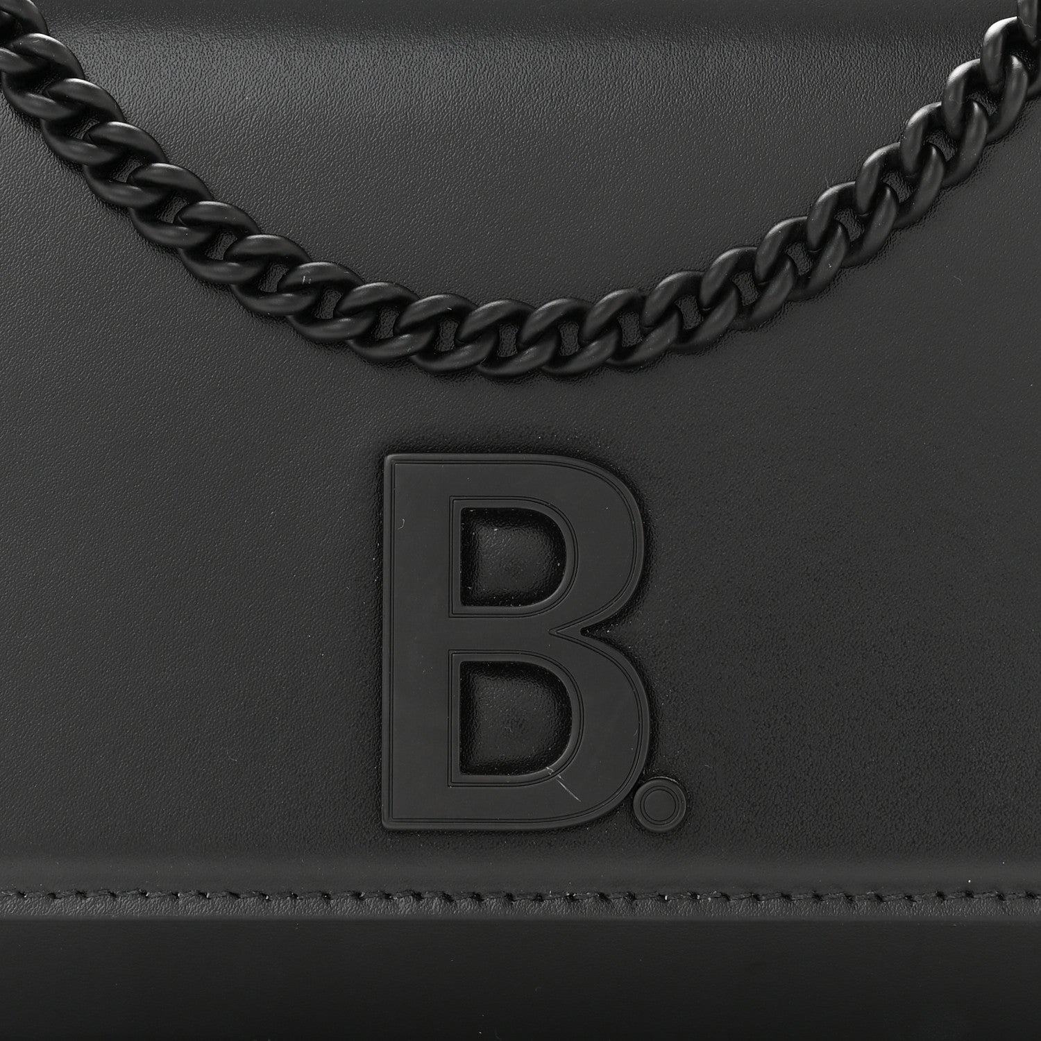 Balenciaga Smooth Calfskin B Wallet on Chain Black 7 of 9