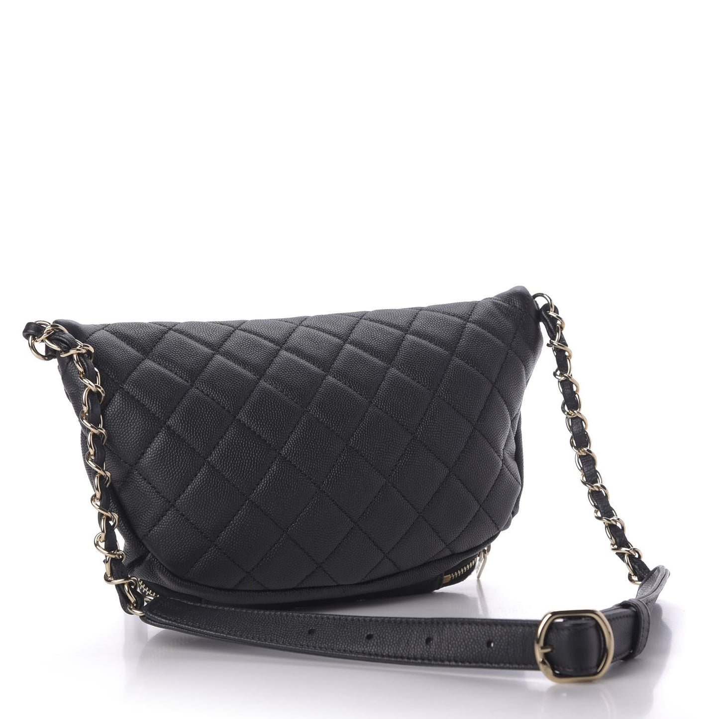Caviar Quilted Business Affinity Waist Belt Bag Black