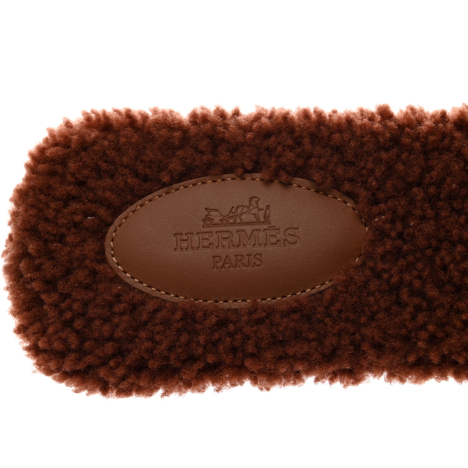 Hermes Woolskin Oran Sandals 40.5 Cognac 7 of 8