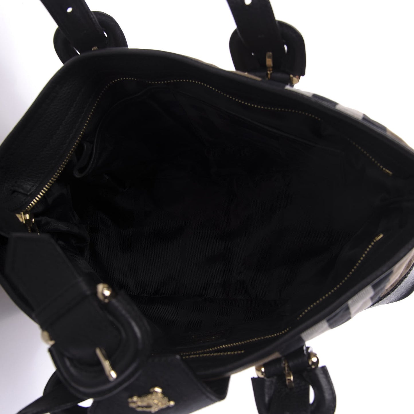Canvas Quilted Nova Check Tote Black
